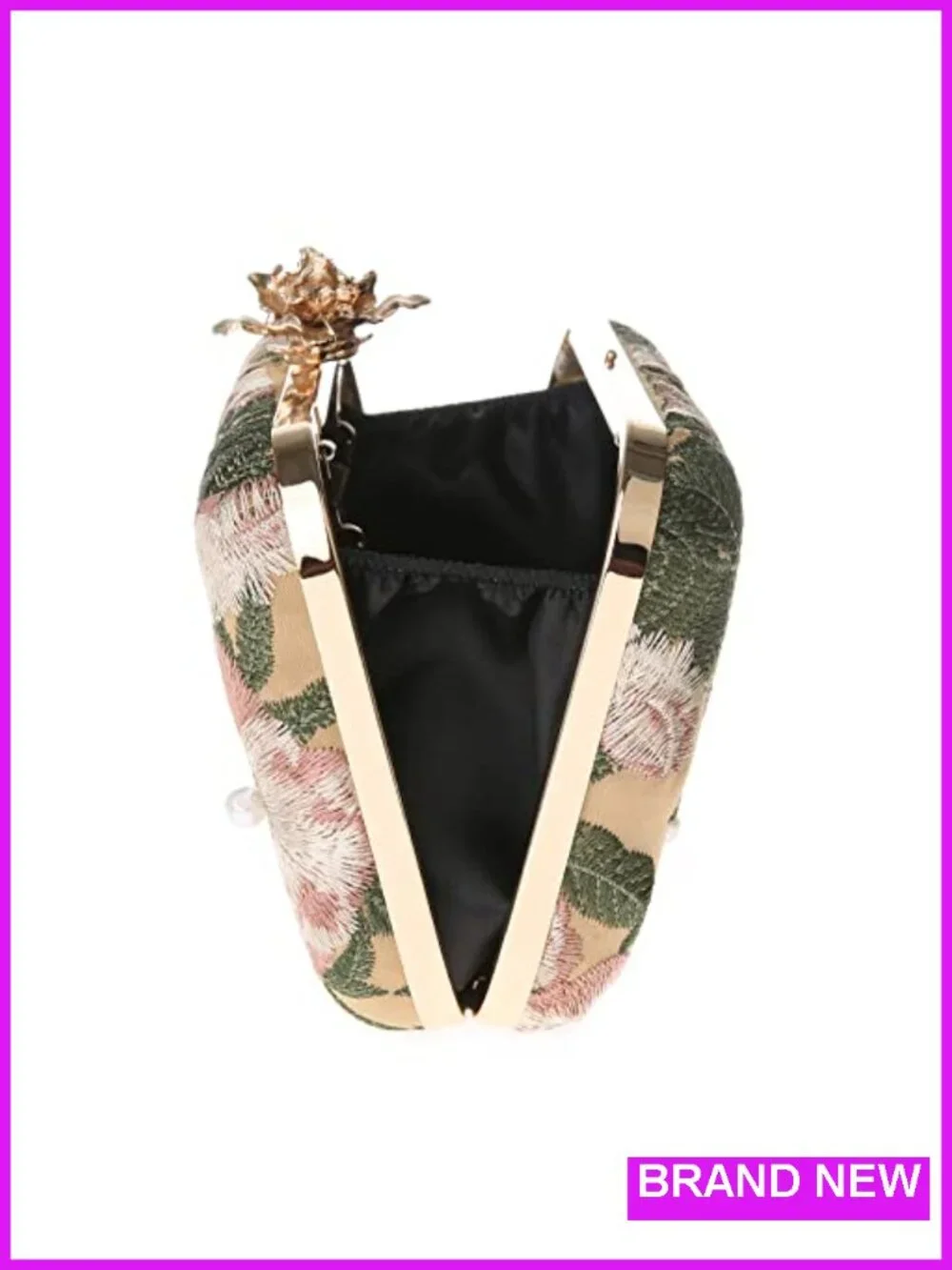 Vintage Floral Embroidery Clutch Evening Handbag Shoulder Purse